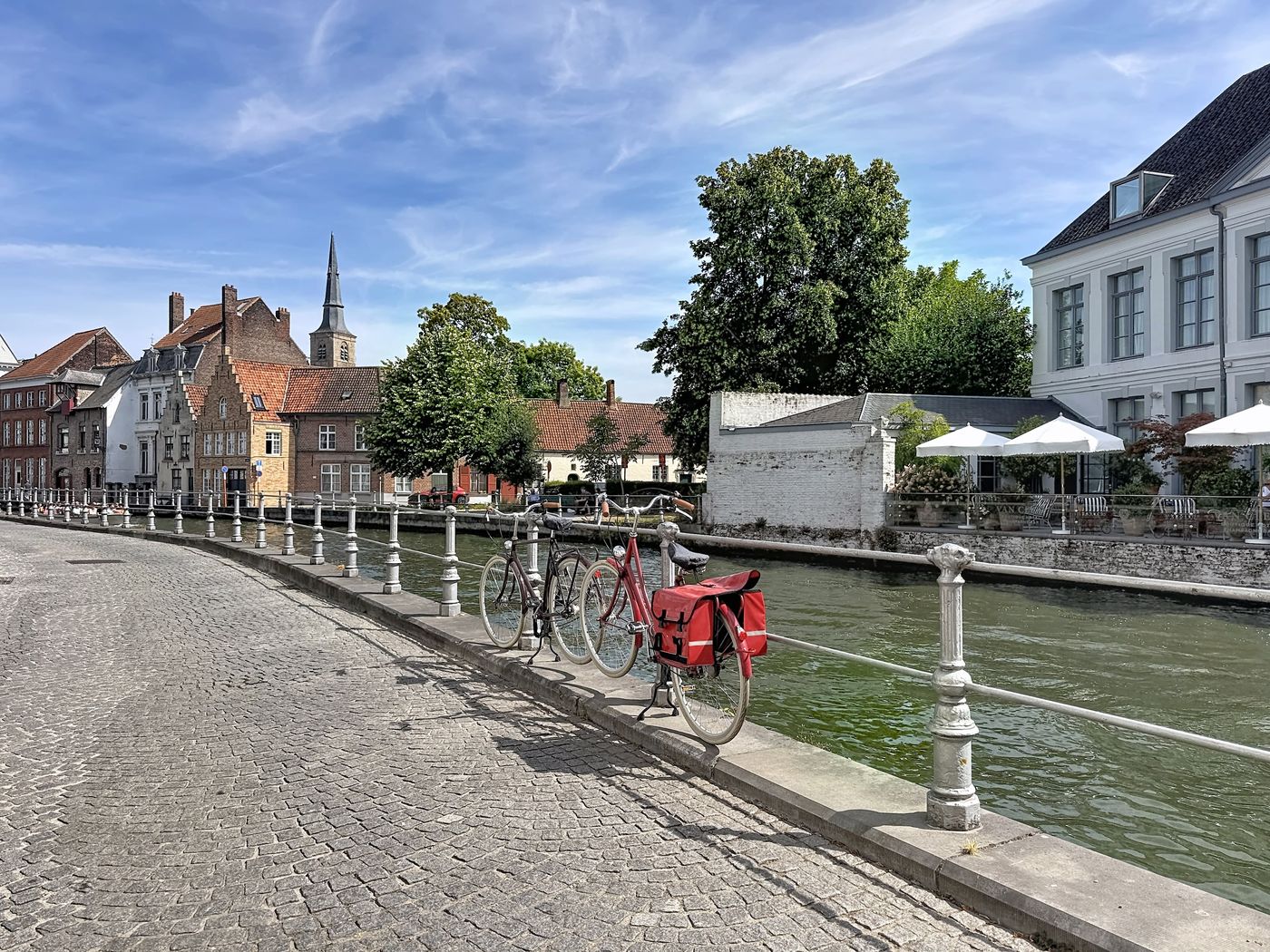 The quay along the canal, moments from the door